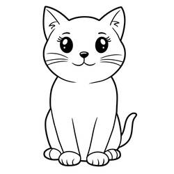 Coloring page: Kawaii Cat (Animals) #216282 - Free Printable Coloring Pages