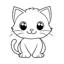 Coloring page: Kawaii Cat (Animals) #216283 - Free Printable Coloring Pages