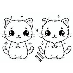Coloring page: Kawaii Cat (Animals) #216285 - Free Printable Coloring Pages