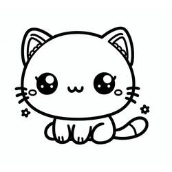 Coloring page: Kawaii Cat (Animals) #216286 - Free Printable Coloring Pages