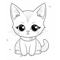 Coloring page: Kawaii Cat (Animals) #216287 - Free Printable Coloring Pages