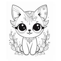 Coloring page: Kawaii Cat (Animals) #216288 - Free Printable Coloring Pages