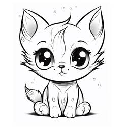 Coloring page: Kawaii Cat (Animals) #216294 - Free Printable Coloring Pages