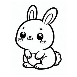 Coloring page: Kawaii Rabbit (Animals) #219191 - Free Printable Coloring Pages