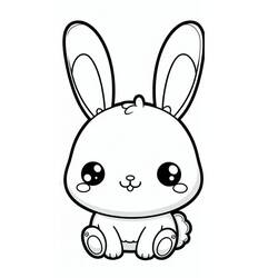 Coloring page: Kawaii Rabbit (Animals) #219196 - Free Printable Coloring Pages