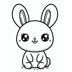 Coloring page: Kawaii Rabbit (Animals) #219197 - Free Printable Coloring Pages