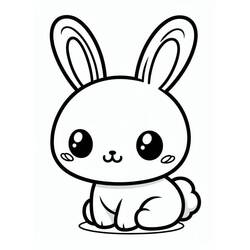Coloring page: Kawaii Rabbit (Animals) #219198 - Free Printable Coloring Pages