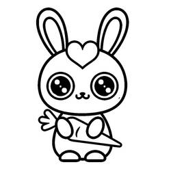 Coloring page: Kawaii Rabbit (Animals) #219201 - Free Printable Coloring Pages