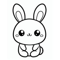 Coloring page: Kawaii Rabbit (Animals) #219202 - Free Printable Coloring Pages