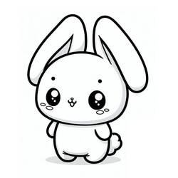 Coloring page: Kawaii Rabbit (Animals) #219203 - Free Printable Coloring Pages