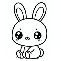 Coloring page: Kawaii Rabbit (Animals) #219204 - Free Printable Coloring Pages