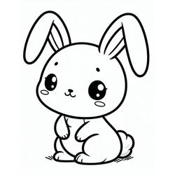 Coloring page: Kawaii Rabbit (Animals) #219209 - Free Printable Coloring Pages