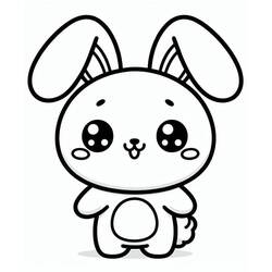 Coloring page: Kawaii Rabbit (Animals) #219210 - Free Printable Coloring Pages