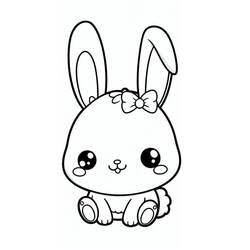 Coloring page: Kawaii Rabbit (Animals) #219212 - Free Printable Coloring Pages
