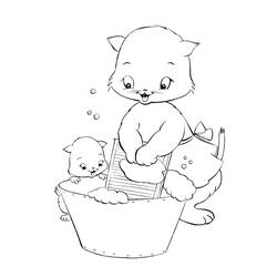 Coloring page: Kitten (Animals) #18156 - Free Printable Coloring Pages