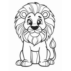 Lion (Animals) coloring page #215469 to print and color