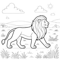 Lion (Animals) coloring page #215475 to print and color