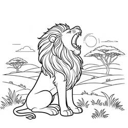 Lion (Animals) coloring page #215478 to print and color