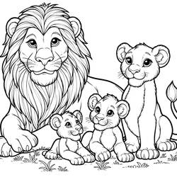 Lion (Animals) coloring page #215481 to print and color