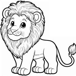 Lion (Animals) coloring page #215483 to print and color