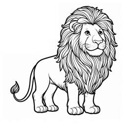 Lion (Animals) coloring page #215484 to print and color