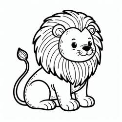 Lion (Animals) coloring page #215491 to print and color