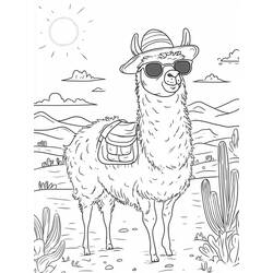 Coloring page: Llama (Animals) #217825 - Free Printable Coloring Pages