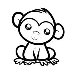 Coloring page: Monkey (Animals) #14140 - Printable coloring pages