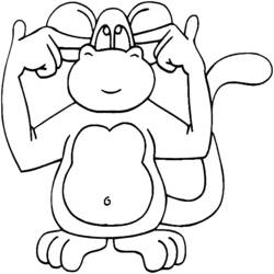 Coloring page: Monkey (Animals) #14182 - Free Printable Coloring Pages