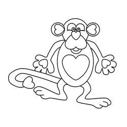 Coloring page: Monkey (Animals) #14226 - Printable coloring pages