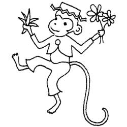 Coloring page: Monkey (Animals) #14234 - Free Printable Coloring Pages