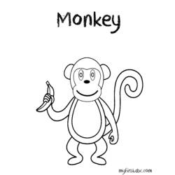 Coloring page: Monkey (Animals) #14322 - Printable coloring pages
