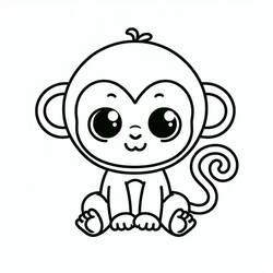 Monkey (Animals) coloring page #216793 to print and color