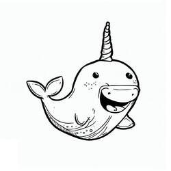 Narwhal (Animals) coloring page #186646 to print and color