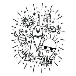 Narwhal (Animals) coloring page #186654 to print and color