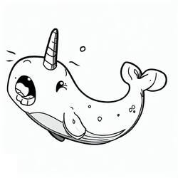 Narwhal (Animals) coloring page #186656 to print and color