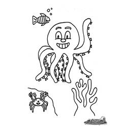Coloring page: Octopus (Animals) #19078 - Free Printable Coloring Pages