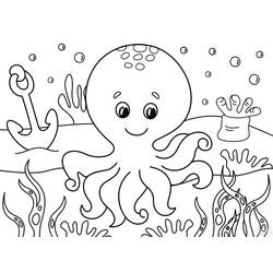 Octopus (Animals) coloring page #194450 to print and color