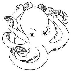 Octopus (Animals) coloring page #194463 to print and color