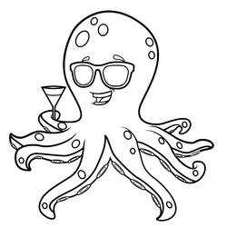 Octopus (Animals) coloring page #194471 to print and color