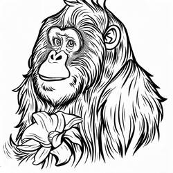 Coloring page: Orangutan (Animals) #191577 - Free Printable Coloring Pages
