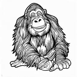 Coloring page: Orangutan (Animals) #191580 - Free Printable Coloring Pages