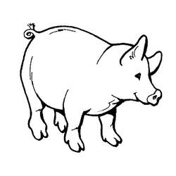 Coloring page: Pig (Animals) #3585 - Printable coloring pages