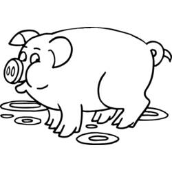 Coloring page: Pig (Animals) #3609 - Printable coloring pages
