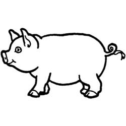 Coloring page: Pig (Animals) #3625 - Printable coloring pages