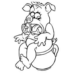 Coloring page: Pig (Animals) #3776 - Free Printable Coloring Pages