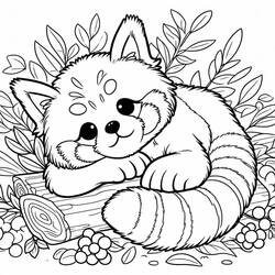 Coloring pages: Red Panda - Free Printable Coloring Pages
