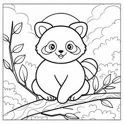 Red Panda (Animals) coloring page #212040 to print and color