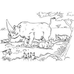 Coloring pages: Rhinoceros - Free Printable Coloring Pages