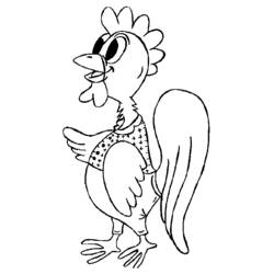 Coloring page: Rooster (Animals) #4135 - Printable coloring pages
